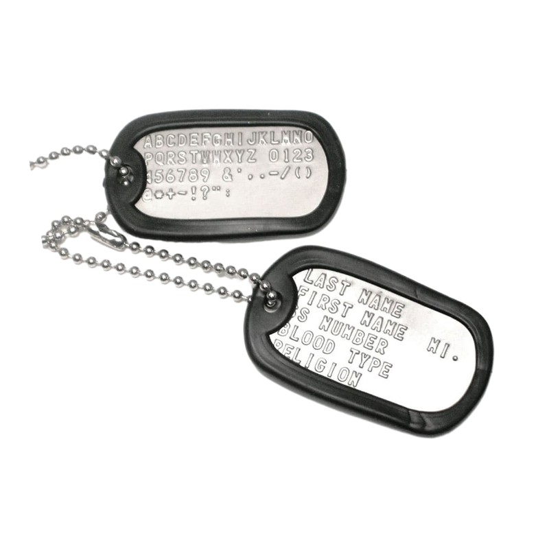 Military Dog Tags For All Branches Includes 5 Lines of Stamped Text –  Bradley's Custom